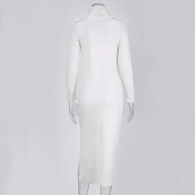 white maxi sweater dress