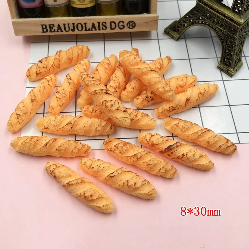 Resin Miniature Bread Resin Flat Back Cabochon for Phone Decoration Scrapbooking DIY Crafts Making 10pcs ornament crafts resin crafts