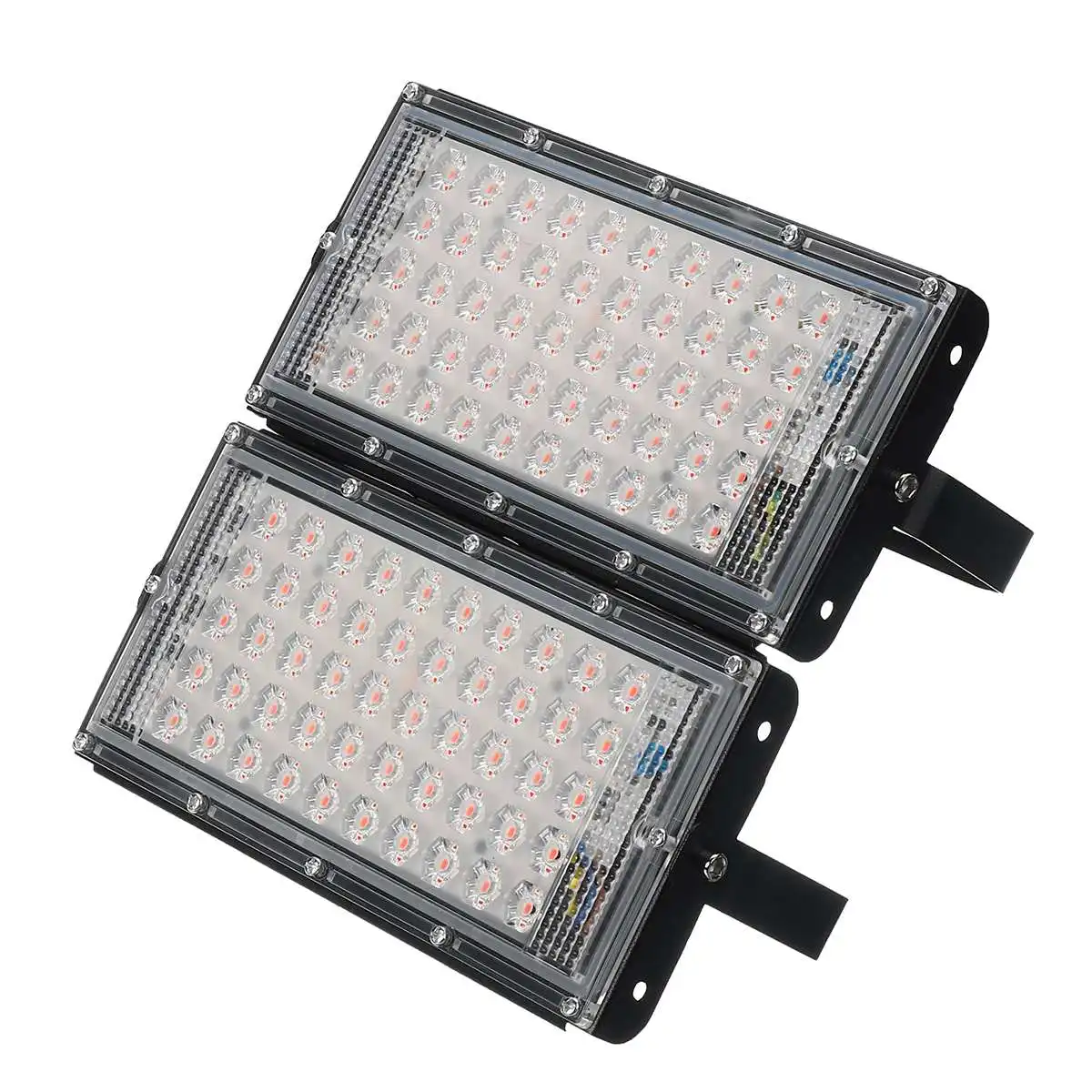 100W black 50 Вт/100 Вт светодиодный Grow светильник полный спектр COB Светодиодный прожектор светильник AC220V для выращивания растений в помещении на открытом воздухе гидропоники парниковых - Испускаемый цвет: 100W black