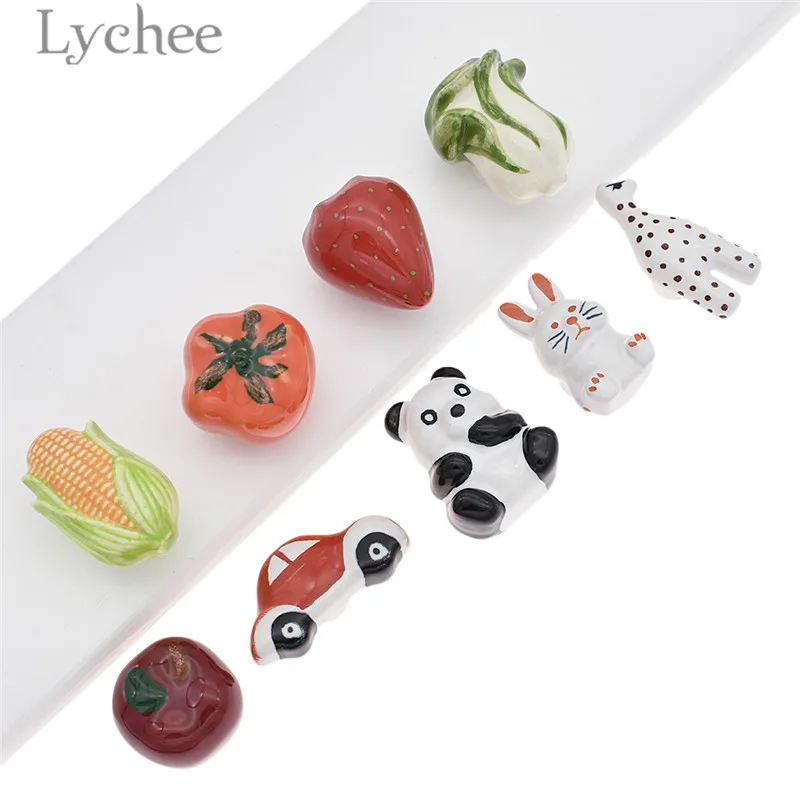 

Lychee Hand Painted Ceramics Drawer Pull Handle Fruit Animal Design Cabinet Pulls Cupboard Handle Home Improvement Supplies