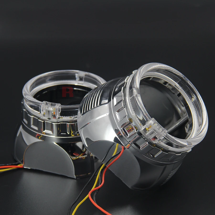 ROYALIN DRL светильник светодиодный AE кожухи ангельские глазки Halo кольца 80 мм белый переключатель поворотник светильник для 2,5 ''Мини проектор объектив H1