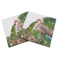 20 шт/Партия Красочные Мультяшные Совы бумажные салфетки для счастливого дня рождения украшения дети девственная древесина декупаж тканей Npkins - Цвет: Jungle flamingo