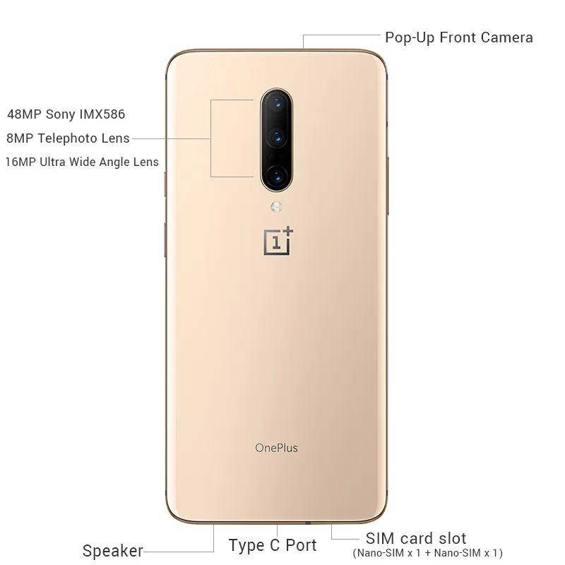 Глобальная версия смартфона Oneplus 7 Pro 6 ГБ ОЗУ 128 Гб ПЗУ Snapdragon 855 NFC 67 "AMOLED 30 Вт