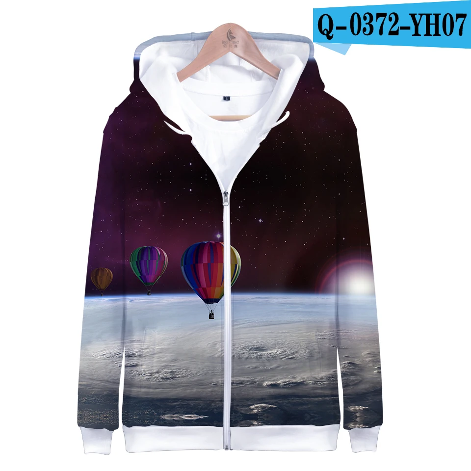 Aikooki Space Galaxy Zipper Hoodies Men/Women Sweatshirt Hoody Stars Of Space Galaxy Hooded Boy/Girls Autumn Winter Polluver Top - Цвет: as picture