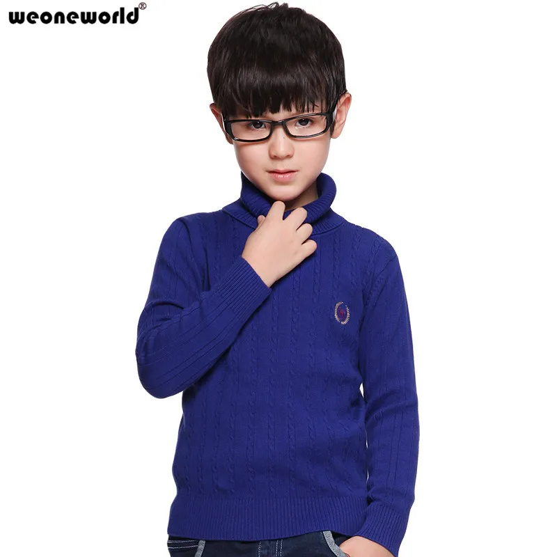 Weoneworld/мужской дети хлопка с длинным рукавом Базовая рубашка свитер Термальность укрепить Свитер на осень и зиму Одежда для мальчиков