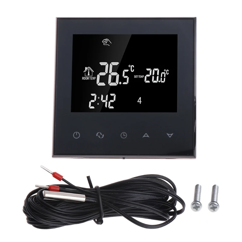 OOTDTY Thermoregulator LCD Touch Screen Heating Thermostat 16A for