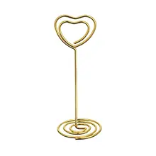 24 пакеты номер стола с отделением для карт, свадебный фото держатель подставка именная карточка зажимы для бумаги, для меню держатели Золотое сердце Форма