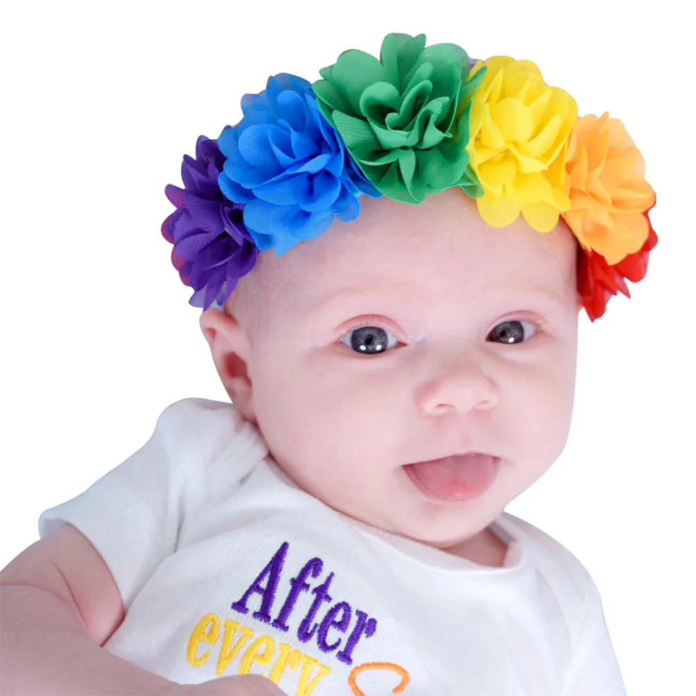 1PC Lovely Infant Baby Girl Colorful Flower Floral Head Band Elastic