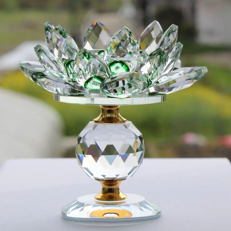 Jqj cristal flor de loto medalla Candelabros centros Navidad decoración
