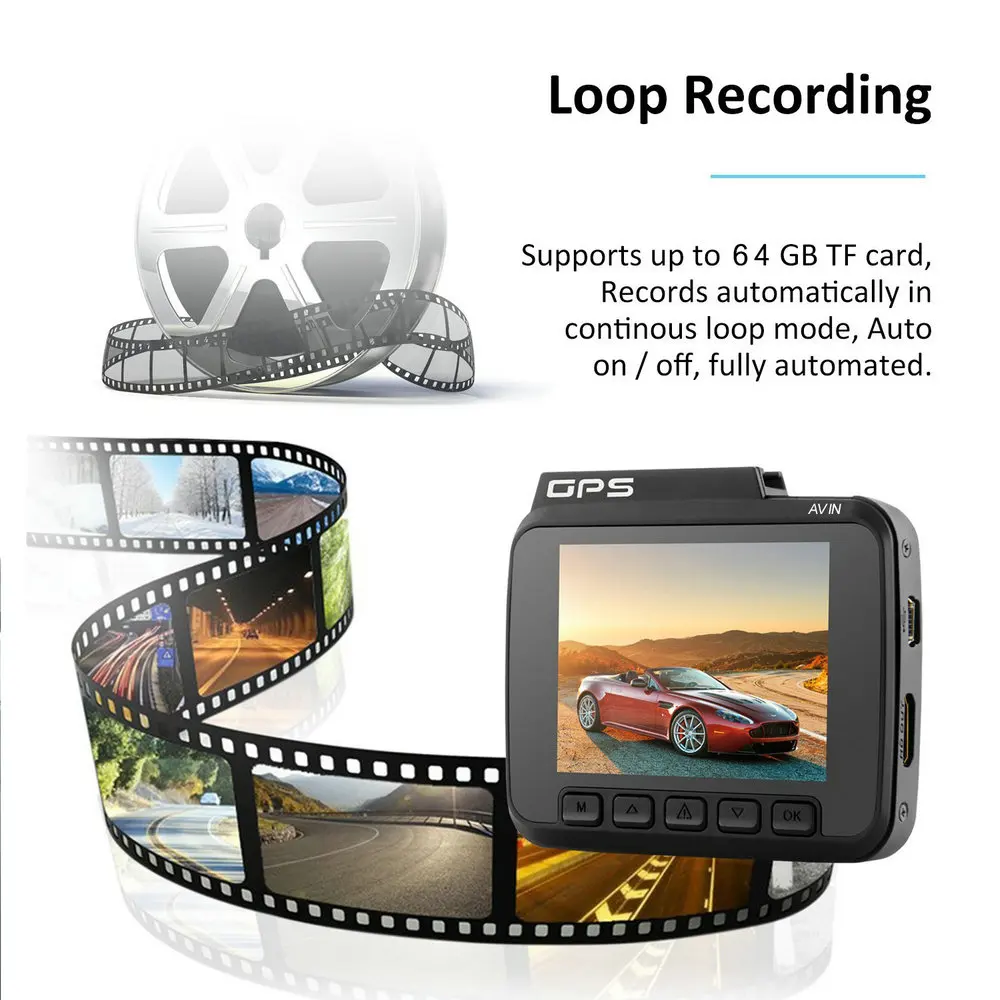  Dual Lens GS63D WiFi FHD 1080P Front Dash Cam Novatek 96660 Camera Built in GPS + VGA Rear Car DVR 