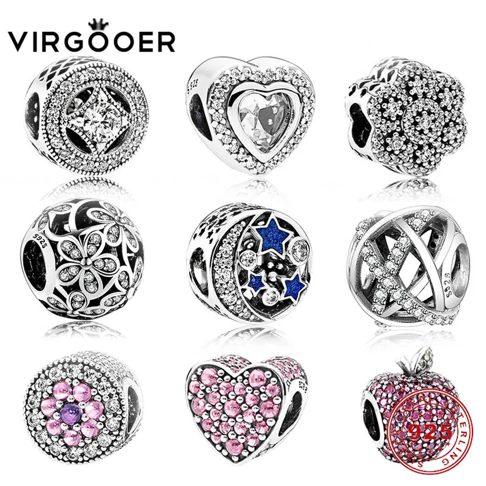 

Virgooer 925 Sterling Silver Beads Charms Fit Pandora Bracelet Necklace Pendant Diy Authentic Original Jewelry Drop Shippping