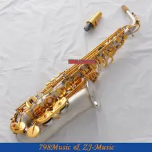 Атлас никель Eb альтсаксофон, саксофон золотой ключ высокий F# Saxofon чехол