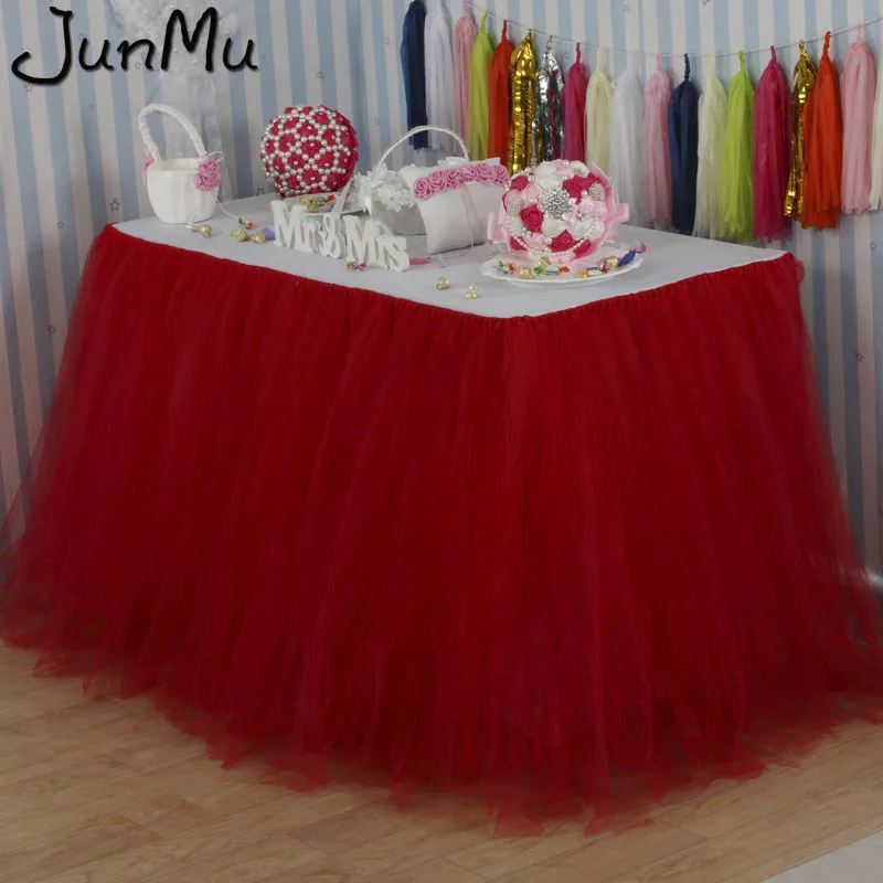 100 см x 80 см Тюлевая юбка-пачка для стола Тюлевая юбка для стола в стране чудес на заказ вечерние украшения для свадьбы, дня рождения - Цвет: red