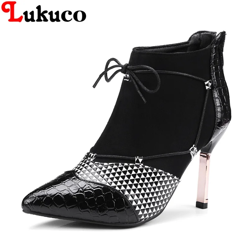 

2018 popular lady ankle boots large CN size 36 37 38 39 40 41 42 43 pointed toe design women Boots real pictures free shipping