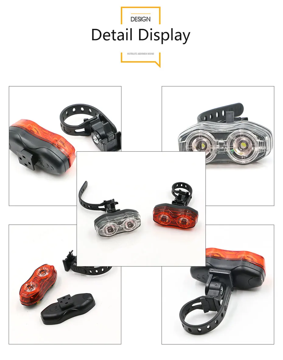 Cheap Bicycle light Set Bike Light Lantern Front Rear Bike Light For bicycle lantern Bycicle fahrrad licht Flash Warning luz bicicleta 5