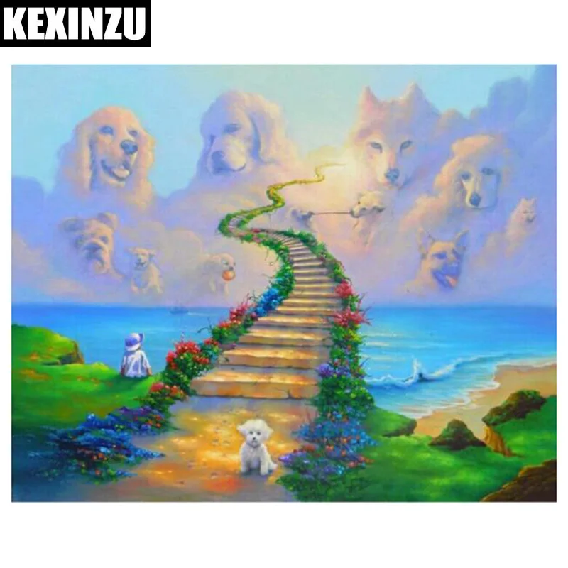 

5D diy diamond embroidery picture of rhinestones diamond painting mosaic wall paint home decor needlework Dog Ladder