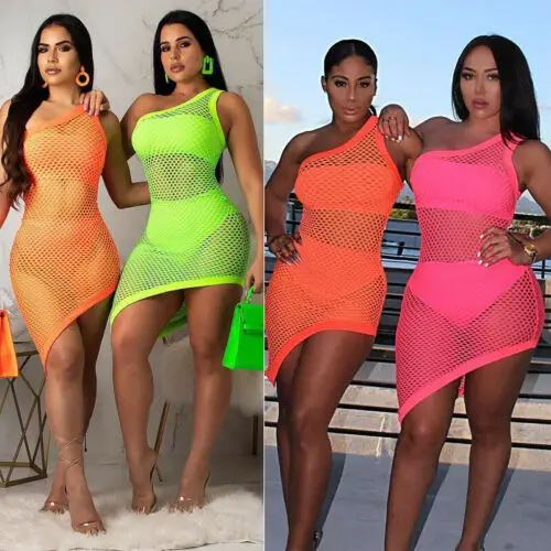 

2019 New Women Ladies Solid Summer Holiday Beach Bikini Cover up Swimwear Mesh Lace Robe Plage Beach Wrap Mini Dress