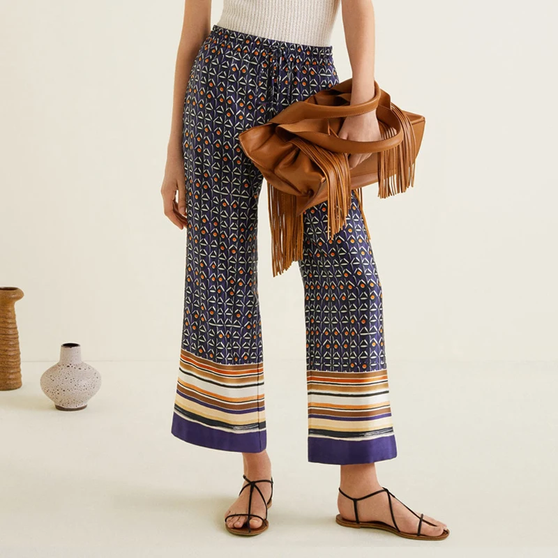 2017 New Spring Flare Wide Leg Women Pants Trousers High