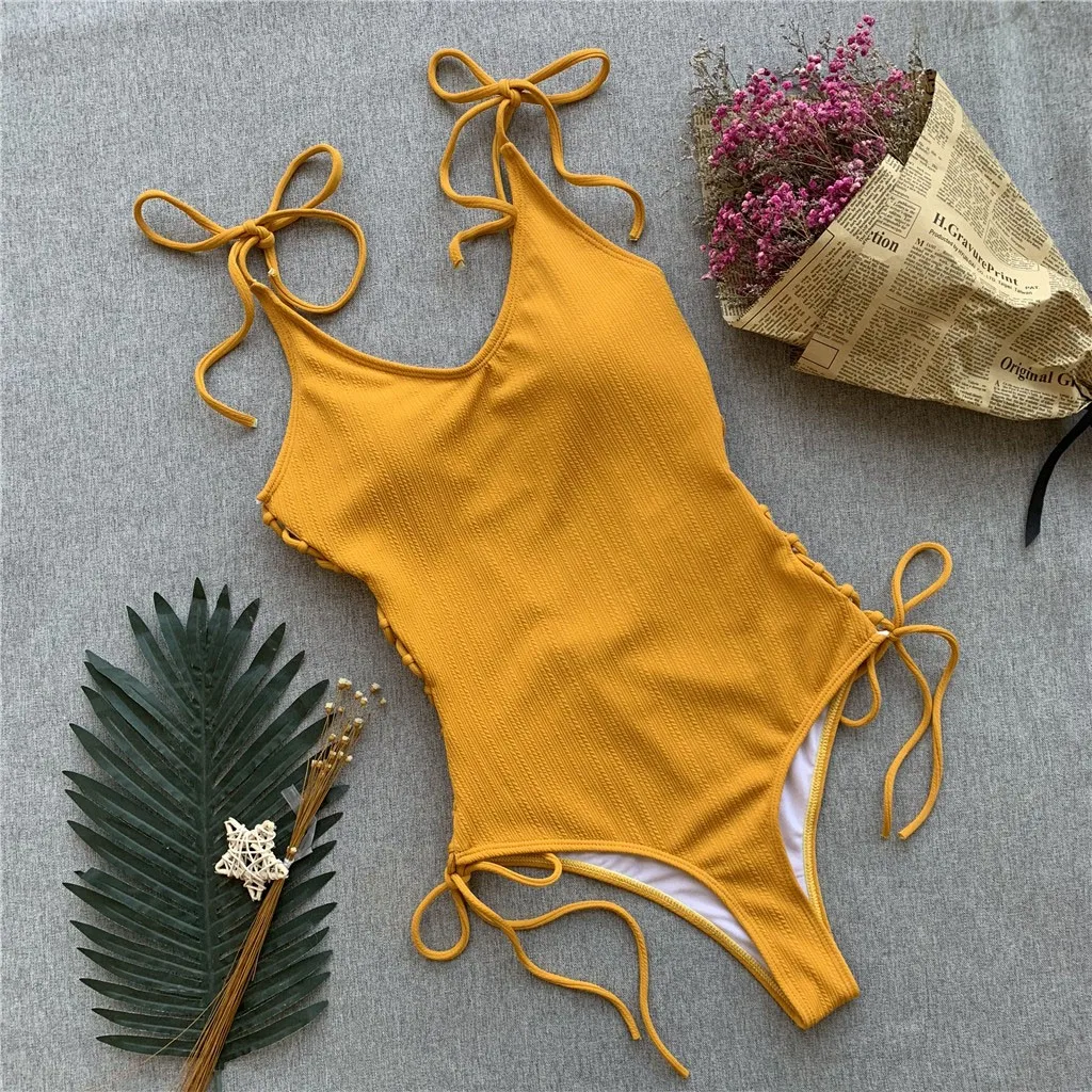 Сексуальный сдельный Купальник для женщин летние бандажные купальники купальные костюмы Боди монокини купальник# XTN