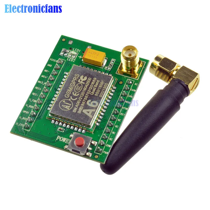 

Smart Electronics GPRS Module GSM Module A6 SMS Module A6 \ SMS \ Speech \ Board \ Wireless Data Trans Adapter Plate 3.3V-4.2V