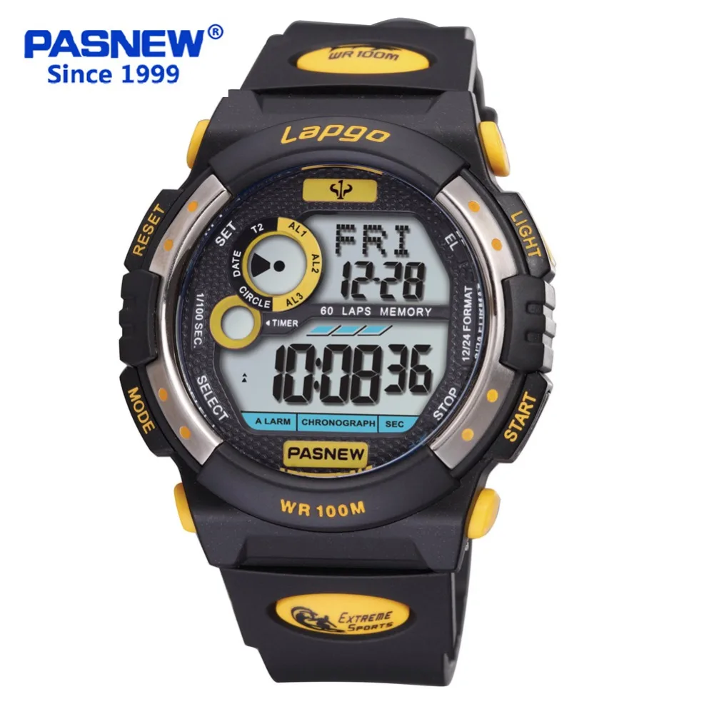 

Pasnew Cool Top Brand Men Multifunctional Digital Luminous 100M Waterproof Military Swimming Diving Sports Watches PLG-1015D