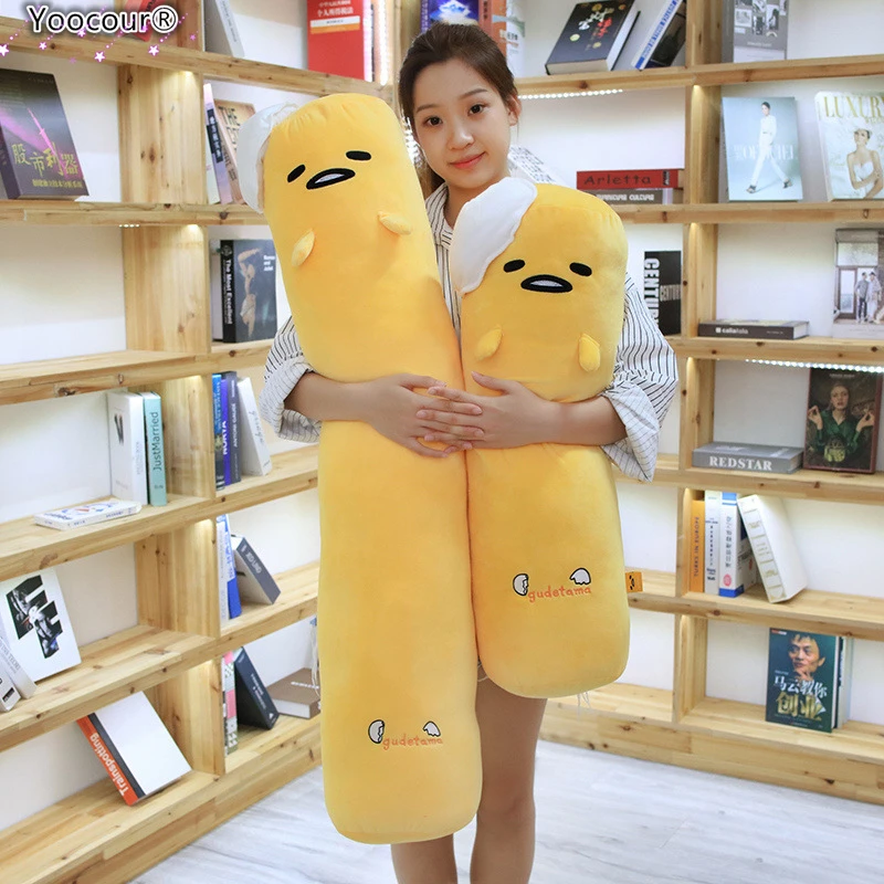 Brinquedo de Pelúcia Gema de Ovo Recheado para Crianças Presente de Natal da Menina Gudetama Preguiçoso Longo Travesseiro Ovos Jun Irmão Grande Boneca Brinquedo 68 - 110cm Ovo 6 Almofadas de pelúcia