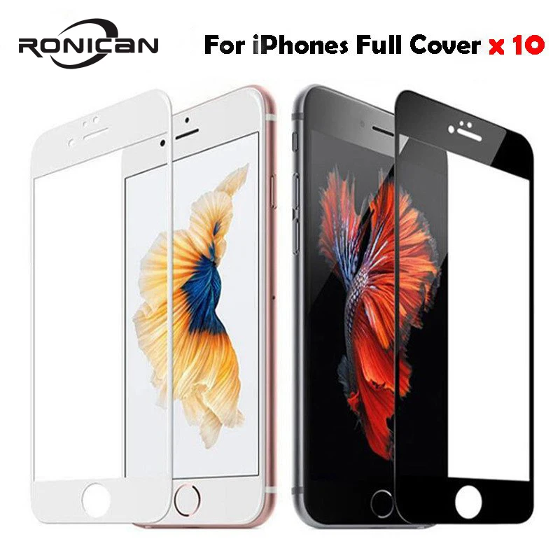 

10Pcs Full Cover Tempered Glass For iPhone 7 8 Plus X Explosion-Proof Screen Protector Film For iPhone 6 6S Plus 5 5s 5c SE XS