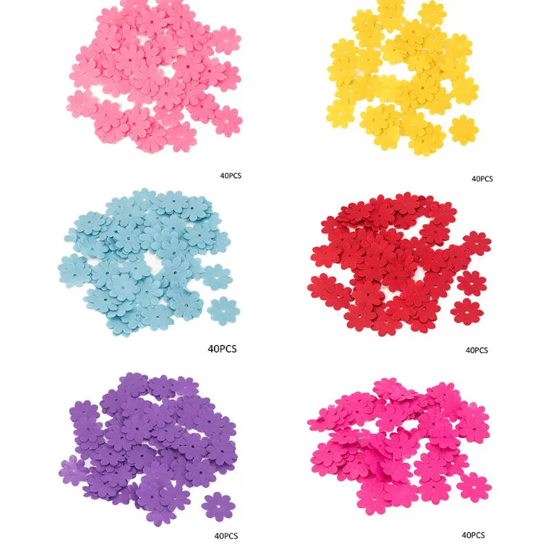 

40pcs Non-Woven Patch 8 Petal Flowers Handmade Materials Handcraft Kids Patches DIY Scrapbooking Sewing Sticker Supplies