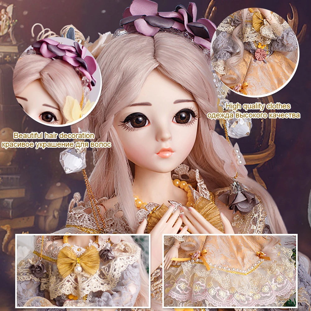 UCanaan 23,6 ''BJD SD куклы с одеждой наряд обувь парик Макияж волос и 18 шариковых суставов для девочек подарок и коллекция кукол