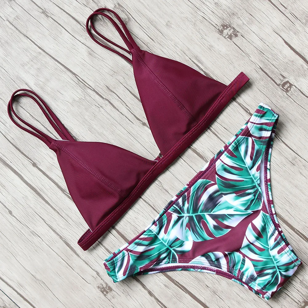 Buy sexy bikini women push up swimsuit printed panties