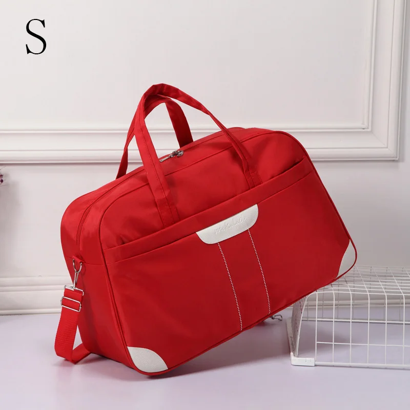 Новинка, Мужская и Женская дорожная сумка, ткань Оксфорд, большая вместительность, водонепроницаемая сумка для багажа, модные сумки на плечо - Цвет: S   Red  Travel bag