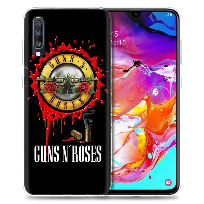 Пистолеты N Roses чехол для samsung Galaxy A50 A70 A80 A60 A40 A30 A20 A10 A50s A30s A20e A6 A8 плюс чехлы из ТПУ для телефона с отделениями для карт - Цвет: 01