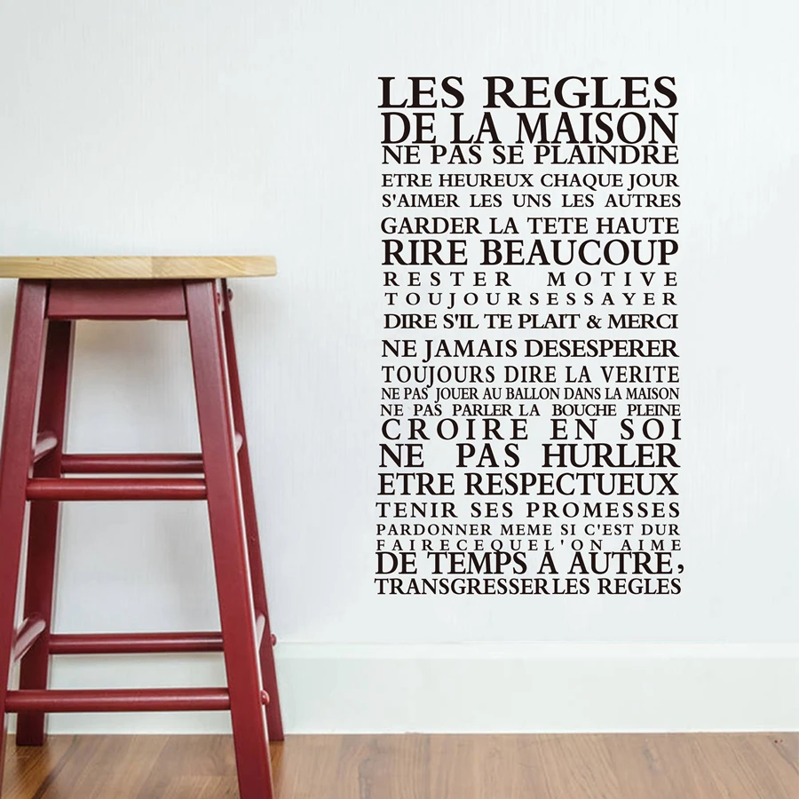 Aliexpress Buy French version "House rules" quote wall stickers home decor vinyl art decals sticker home decoration free shipping fr1000 from