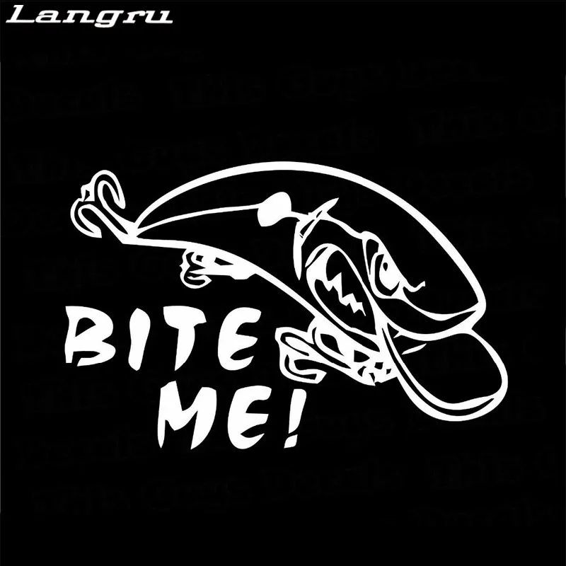 Langru Bite Me Кривошип приманка наклейка снасти Рыбалка открытый виниловый стикер