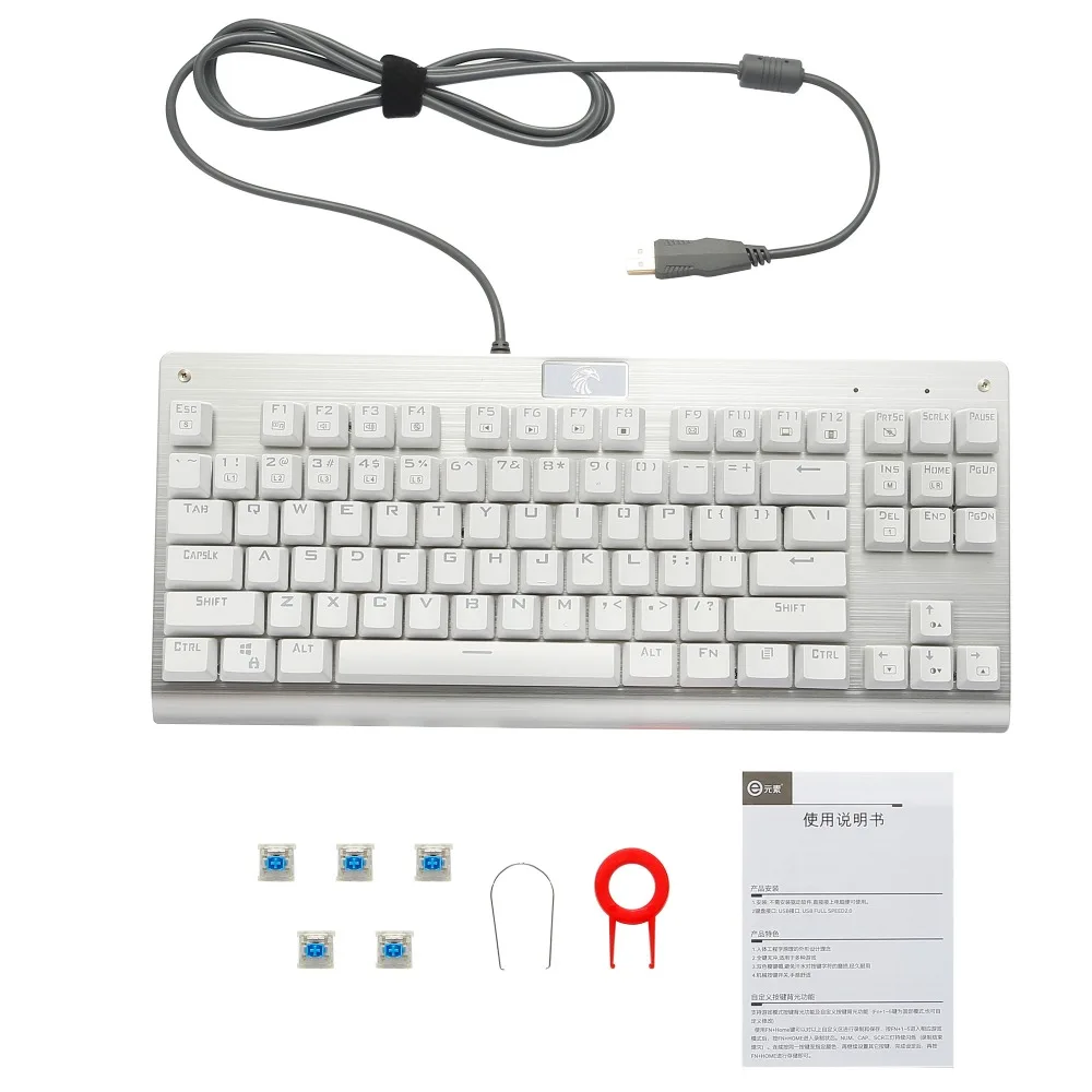 Механическая игровая клавиатура Z77 Eagle TKL 87 клавиш RGB с подсветкой Outemu Blue Switch Anti-Ghosting компьютерная клавиатура для геймера Typist