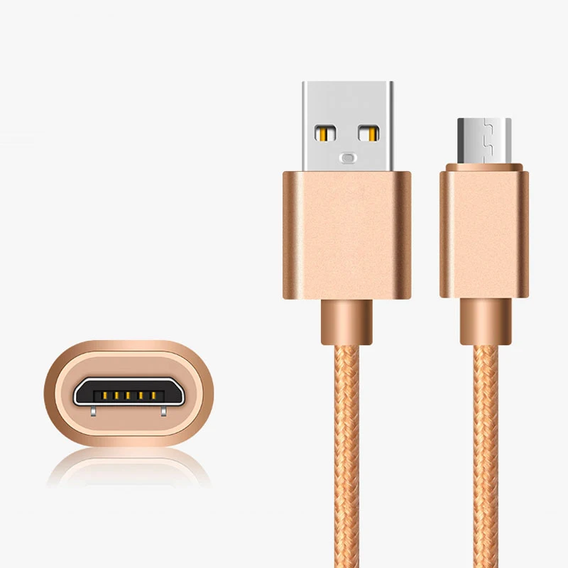 2A Fast Charge Braided Micro USB Cable For Samsung Galaxy S7 S6 Mobile Phone Cables Charger