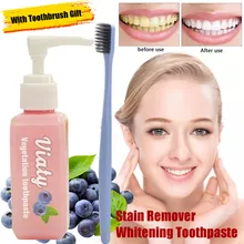 30 мл пищевая Сода зубная паста удаление пятен отбеливающая зубная паста борьба кровотечение десны Свежая Черника бутилированная зубная паста