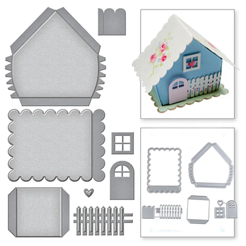 metal Dies cutting Build A House Etched Dies Scrapbooking Craft Die