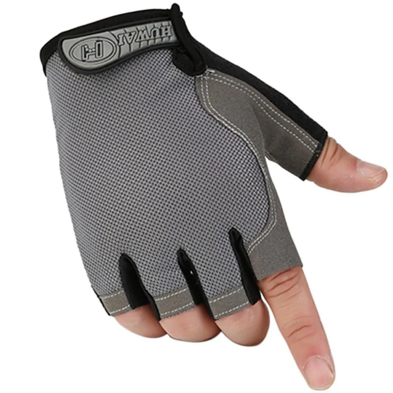 Летние Стильные высокоэластичные велосипедные перчатки с дышащей сеткой, перчатки для занятий спортом на открытом воздухе, износостойкие Нескользящие - Цвет: Серый