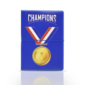 

DIKEDAKU Champion 3D Passport Holder General Use Worldwide Gold Medal Printing Cover for Passport String Documents Passport Case