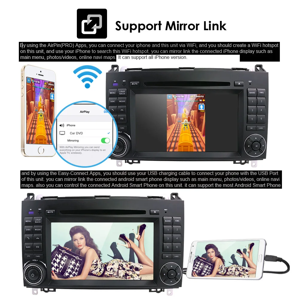 Top Ossuret Android 2 Din Auto Radio Car DVD GPS Head unit for Mercedes Benz B200 A B Class W169 W245 Viano Vito W639 Sprinter W906 7