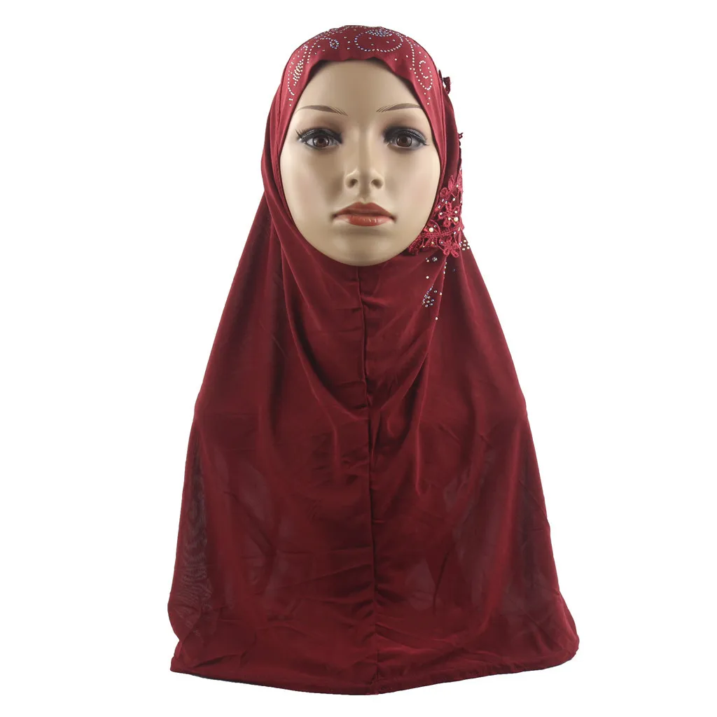 Мусульманские женские аппликации хиджаб мгновенный удобный платок головная одежда шарф головная повязка в виде чалмы Бисероплетение Femme