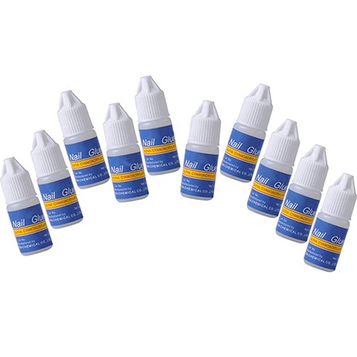 

10 Pcs 3g Adhesive Glue Professional Acrylic Nail Art Tips Decor Manicure Tool