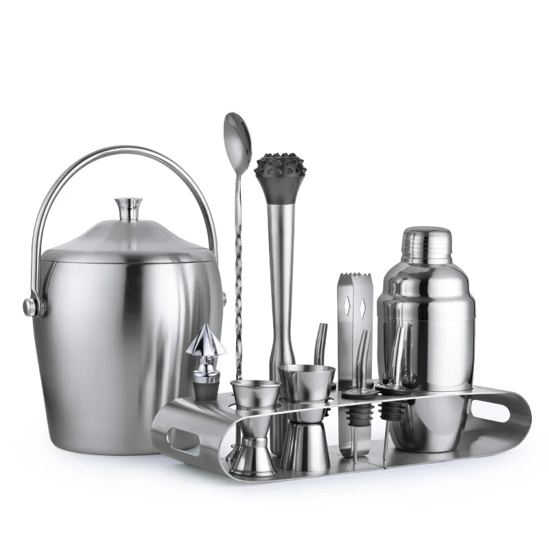 

stainless steel Cocktail shaker sets Cocktail tool with double ice bucket bar use free shipping