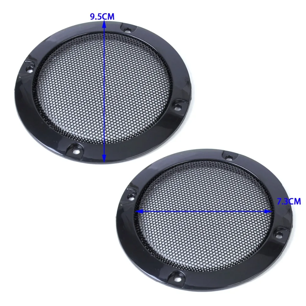 DIY 3" Inch ABS Audio Speaker Decorative Circle Cover Protection Circle w/ Protective Grille Mesh 2pcs DWCX for Most Cars