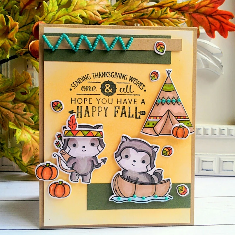 

Indian Summer Transparent Clear Silicone Stamp Set for DIY Scrapbooking/Photo Album Cards Making Decorative Clear Stamps 4x8in