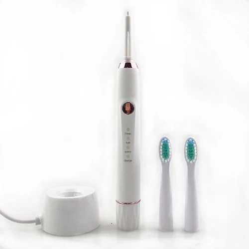 Sarmocare M-100, Ультразвуковая электрическая зубная щетка, беспроводная перезаряжаемая с 2 головками, IPX7, водонепроницаемые отбеливающие зубные щетки - Цвет: white and 2pcs head