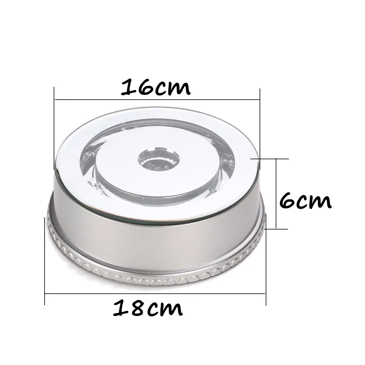 18x16x6 см светодиодный светильник с цветными люминесцентными кристаллами, подставка для вращающегося дисплея, стеклянная подставка для ювелирных изделий, украшения для дома, фотографии