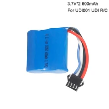 Bateria de 3.7v * 2 600mah lipo para udi001 udi 001 rc barco 18350 15c SM-4P plug 7.4v para brinquedo lancha acessório de reposição