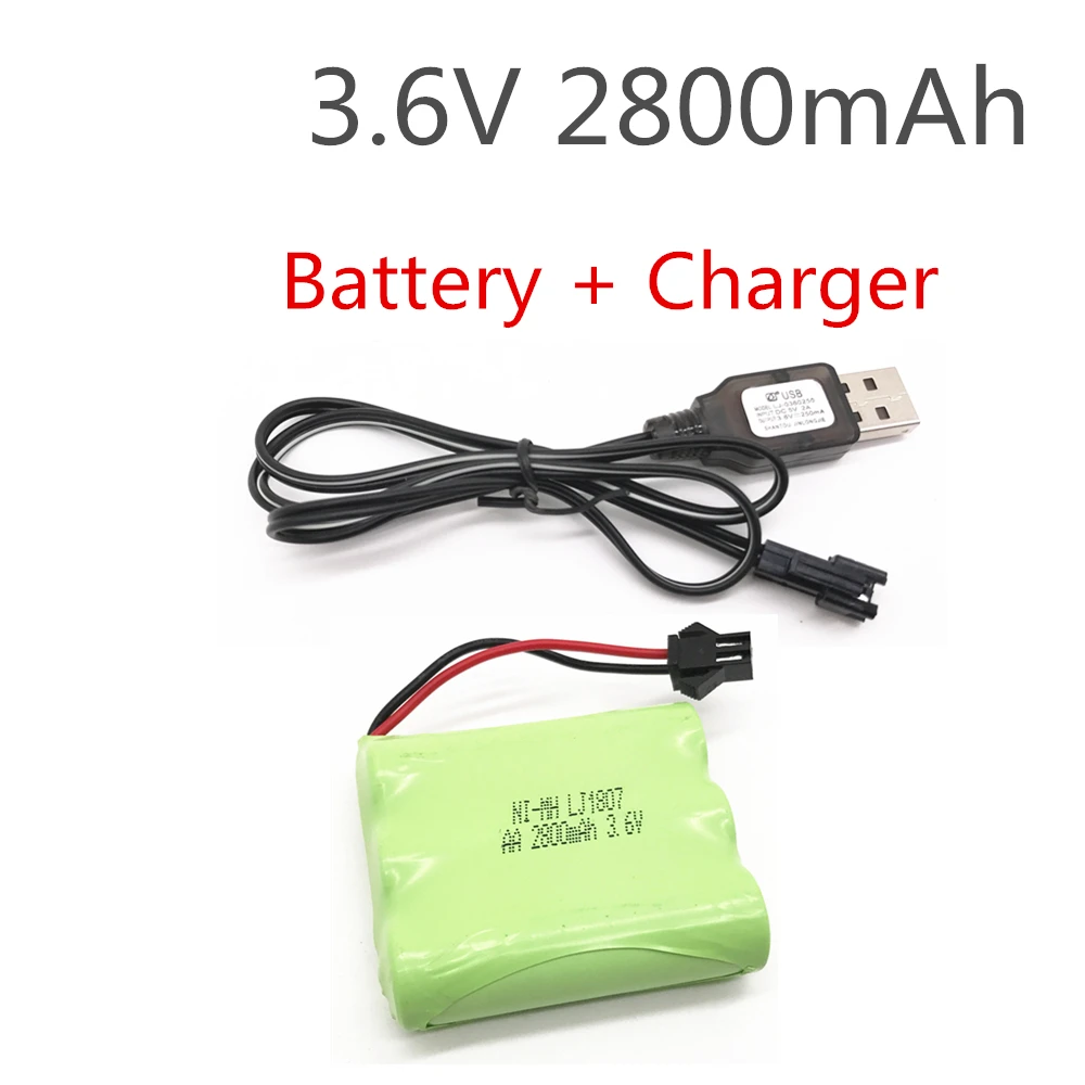 3 6v 2800mah ni mh battery with USB Charger nimh battery font b pilas b font